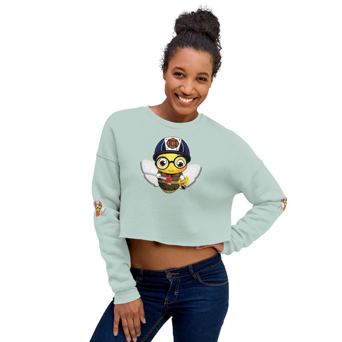 Cute FIREFIGHTER BEE Crop Sweatshirt