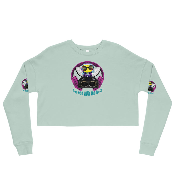 Cool & Cute PINK BEE 1 WITH THE BEAT Crop Sweatshirt