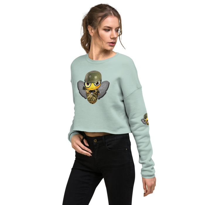 Cute SOLDIER / MILITARY BEE Crop Sweatshirt