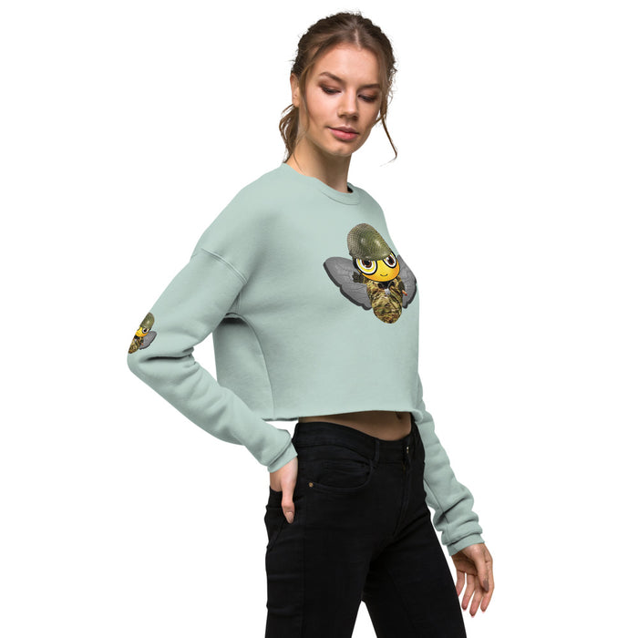 Cute SOLDIER / MILITARY BEE Crop Sweatshirt