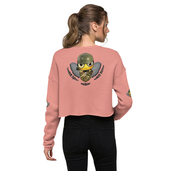 Cute SOLDIER / MILITARY BEE Crop Sweatshirt