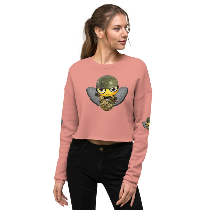 Cute SOLDIER / MILITARY BEE Crop Sweatshirt