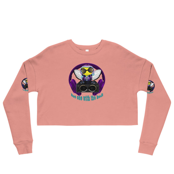 Cool & Cute PURPLE BEE ONE WITH THE BEAT Crop Sweatshirt