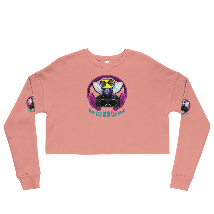 Cool & Cute PINK BEE 1 WITH THE BEAT Crop Sweatshirt