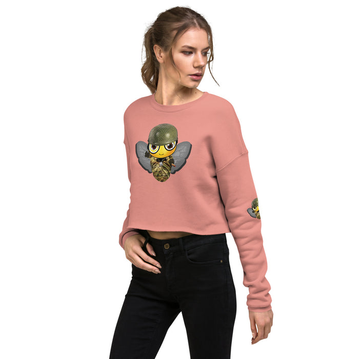 Cute SOLDIER / MILITARY BEE Crop Sweatshirt