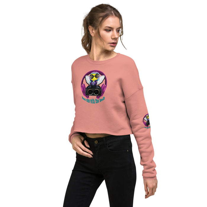 Cool & Cute PINK BEE 1 WITH THE BEAT Crop Sweatshirt