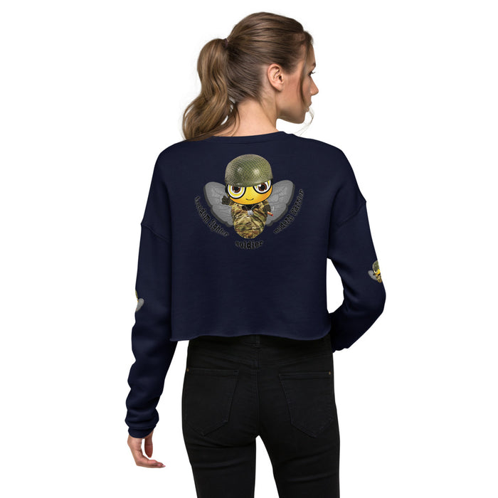 Cute SOLDIER / MILITARY BEE Crop Sweatshirt