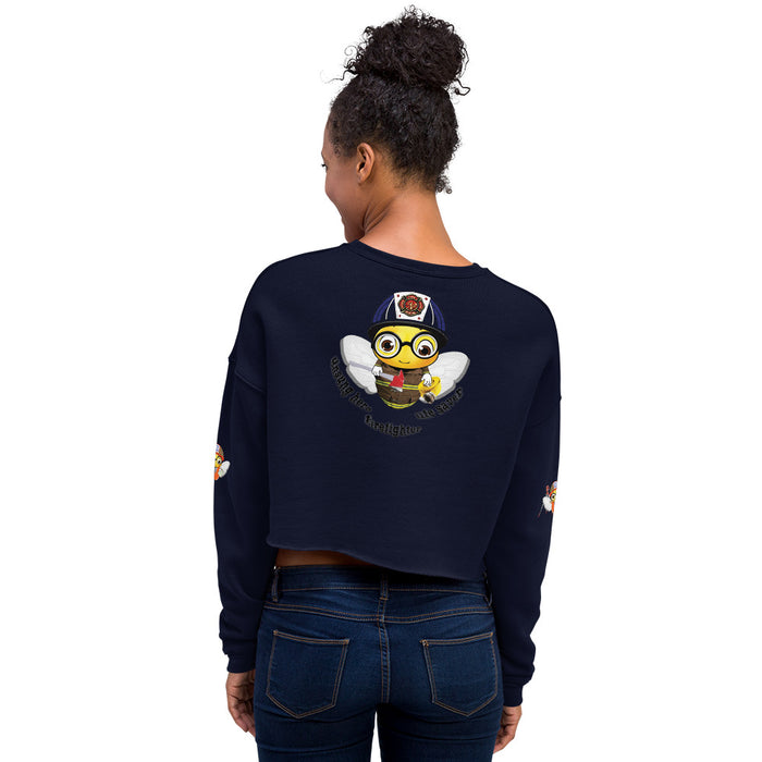 Cute FIREFIGHTER BEE Crop Sweatshirt