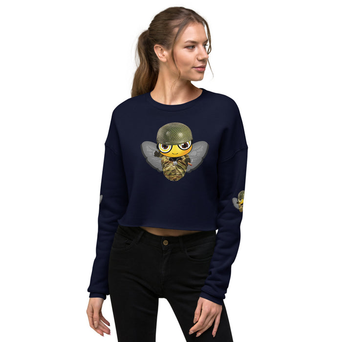 Cute SOLDIER / MILITARY BEE Crop Sweatshirt