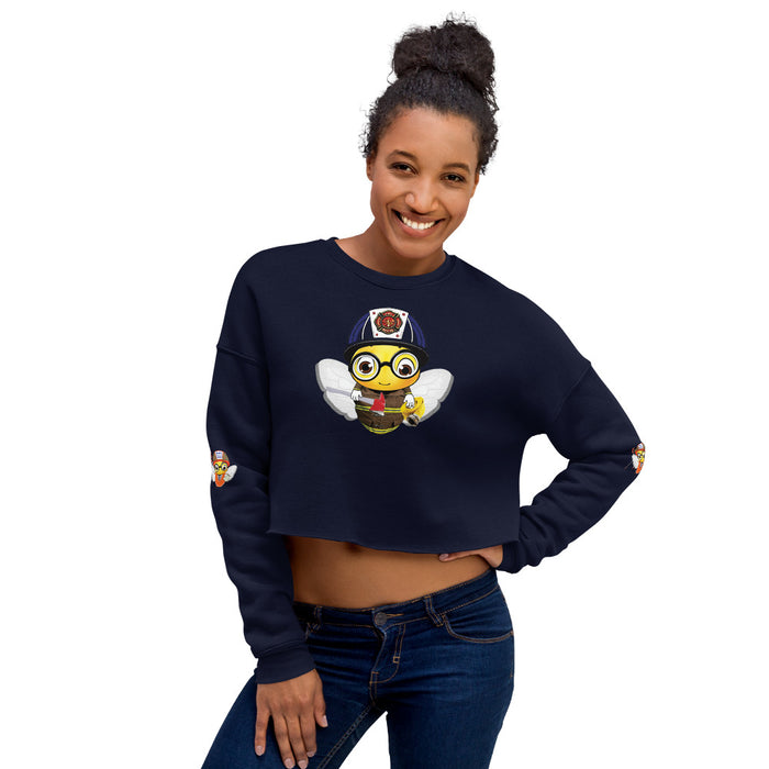 Cute FIREFIGHTER BEE Crop Sweatshirt