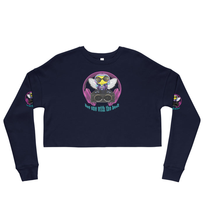 Cool & Cute PINK BEE 1 WITH THE BEAT Crop Sweatshirt