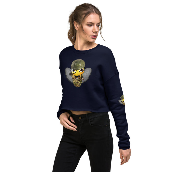 Cute SOLDIER / MILITARY BEE Crop Sweatshirt