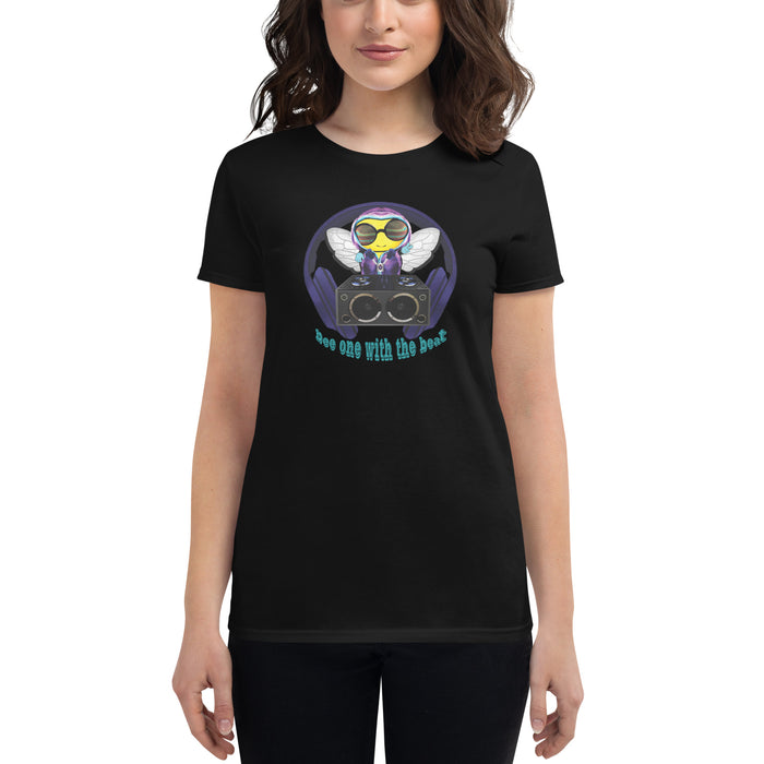 Cool & Cute BLUE BEE 1 WITH THE BEAT Women's short sleeve t-shirt