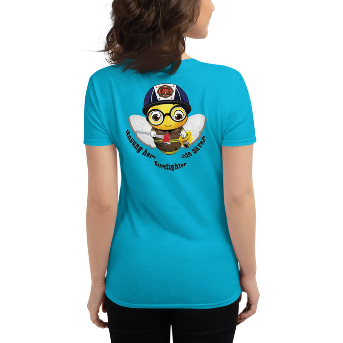 Cute FIREFIGHTER BEE Women's short sleeve t-shirt