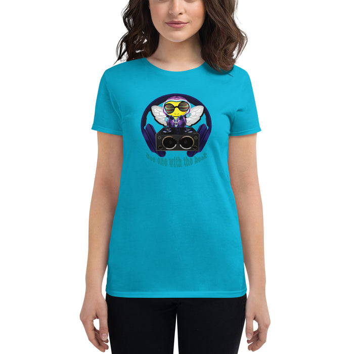 Cool & Cute BLUE BEE 1 WITH THE BEAT Women's short sleeve t-shirt