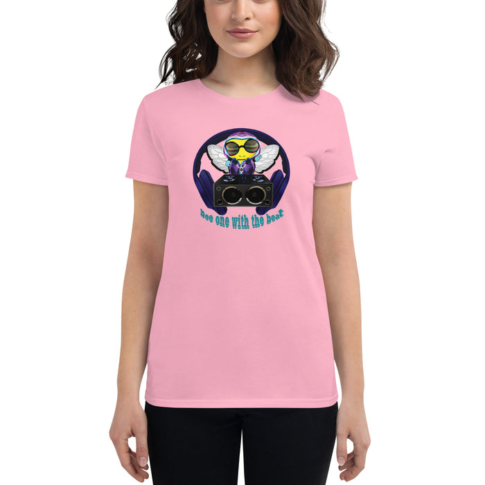 Cool & Cute BLUE BEE 1 WITH THE BEAT Women's short sleeve t-shirt