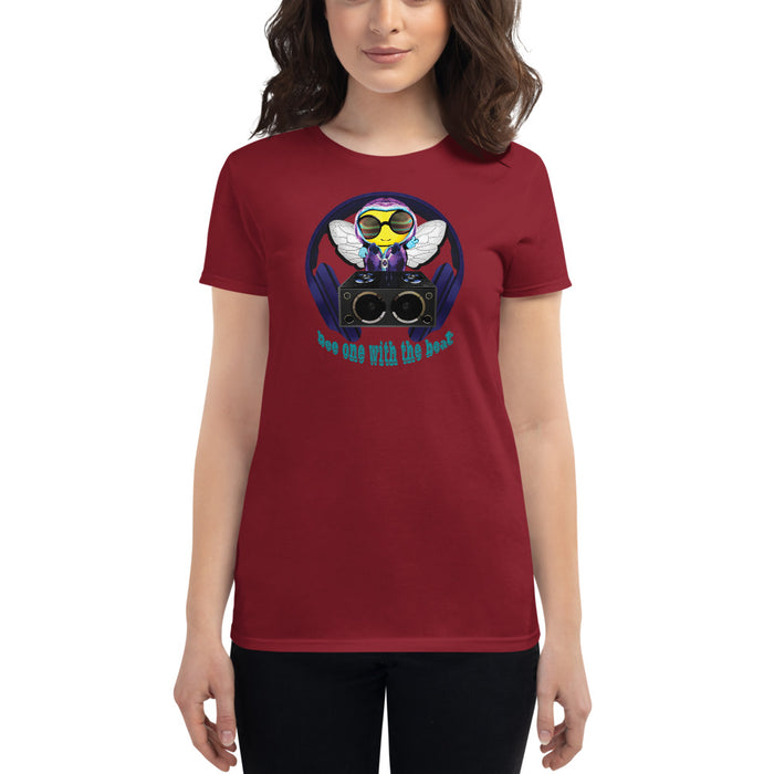 Cool & Cute BLUE BEE 1 WITH THE BEAT Women's short sleeve t-shirt