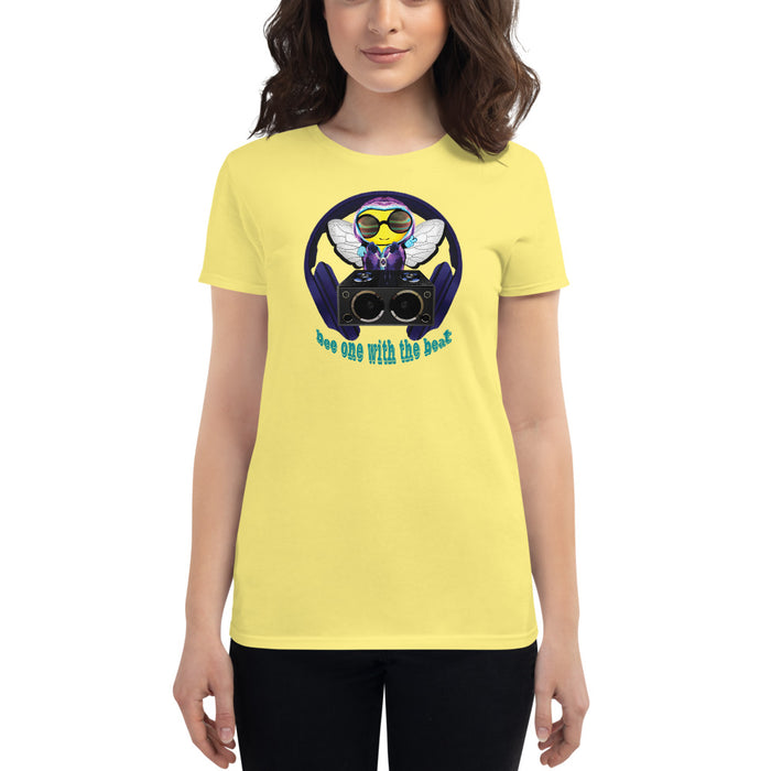 Cool & Cute BLUE BEE 1 WITH THE BEAT Women's short sleeve t-shirt