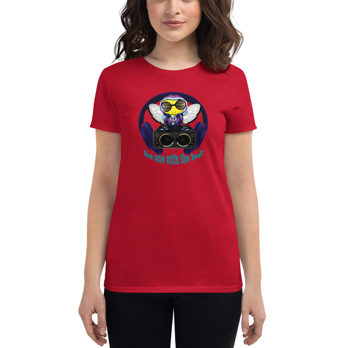 Cool & Cute BLUE BEE 1 WITH THE BEAT Women's short sleeve t-shirt