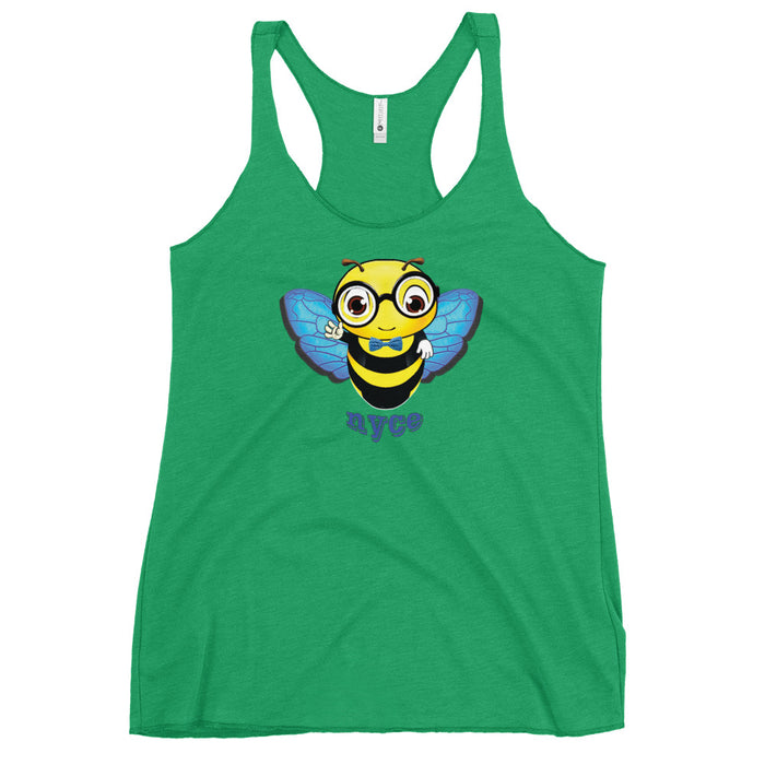 Cute blue BEE NYCE Women's Racerback Tank