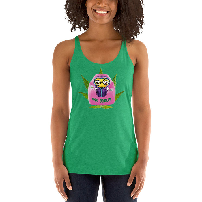 Cute BEE COMFY INDICA  Women's Racerback Tank