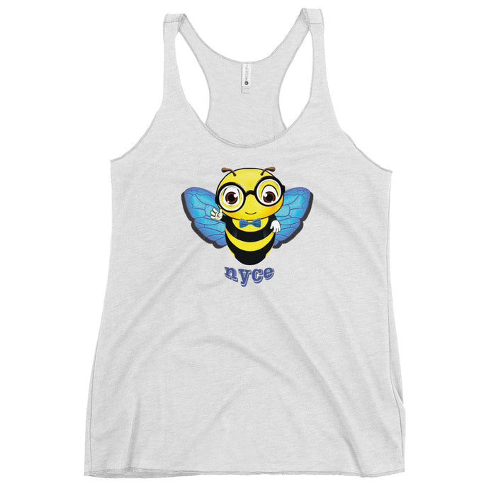 Cute blue BEE NYCE Women's Racerback Tank