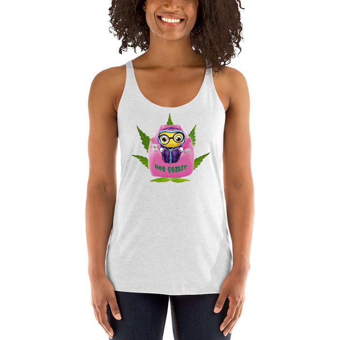 Cute BEE COMFY INDICA  Women's Racerback Tank