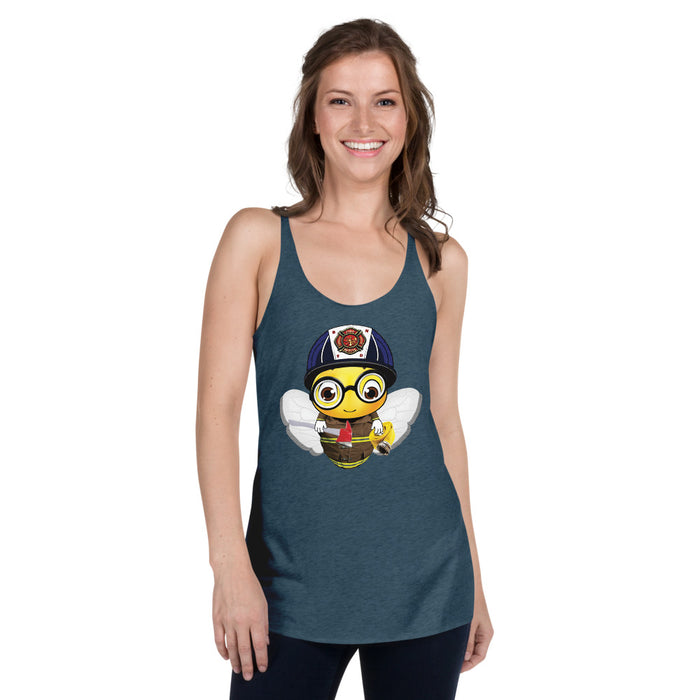 Cute FIREFIGHTER BEE Women's Racerback Tank