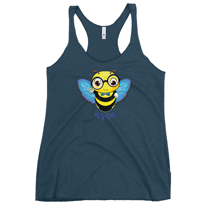 Cute blue BEE NYCE Women's Racerback Tank