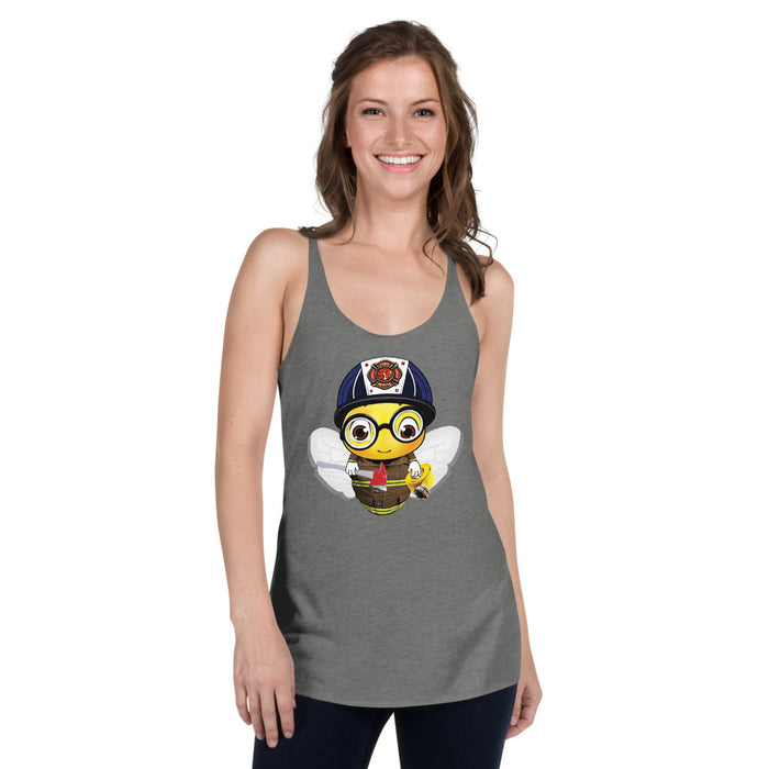 Cute FIREFIGHTER BEE Women's Racerback Tank