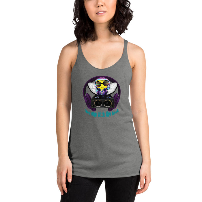 Cool & Cute PURPLE BEE 1 WITH THE BEAT Women's Racerback Tank