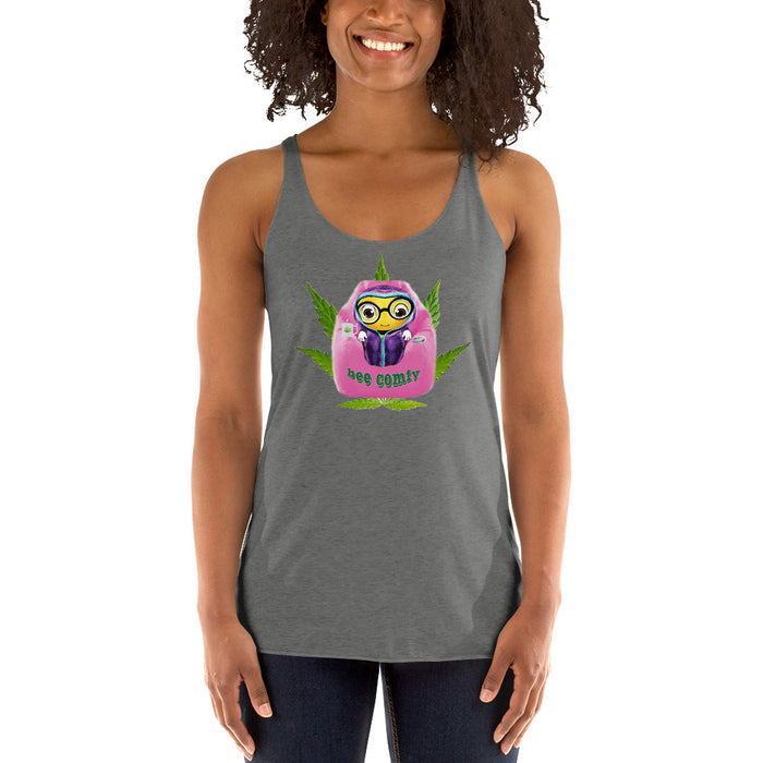 Cute BEE COMFY INDICA  Women's Racerback Tank