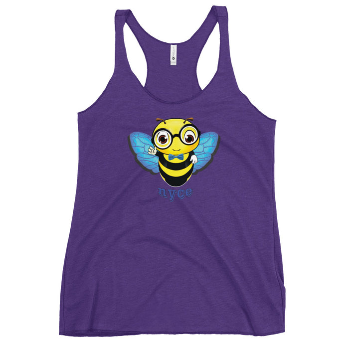 Cute blue BEE NYCE Women's Racerback Tank