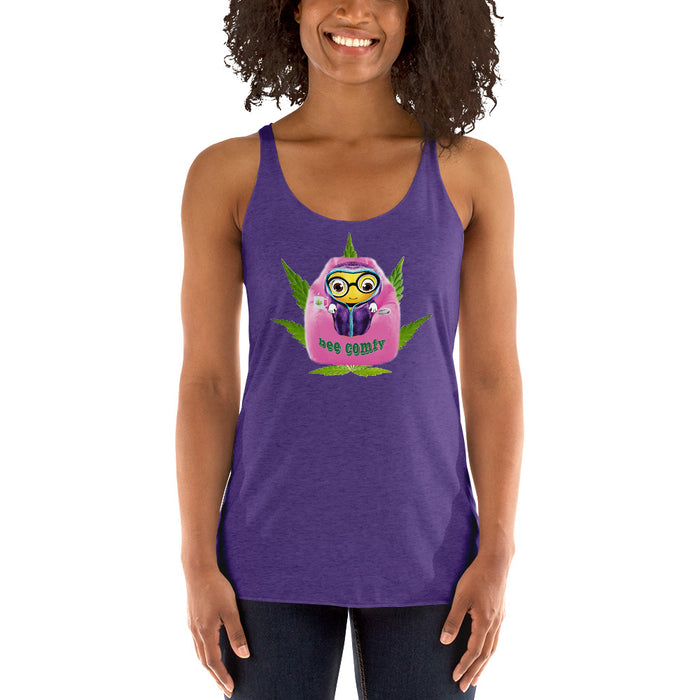 Cute BEE COMFY INDICA  Women's Racerback Tank