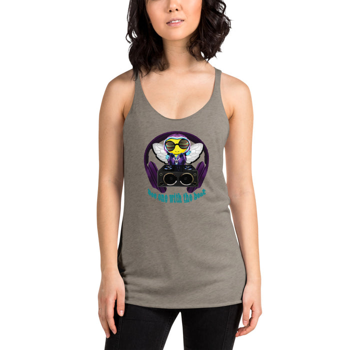 Cool & Cute PURPLE BEE 1 WITH THE BEAT Women's Racerback Tank