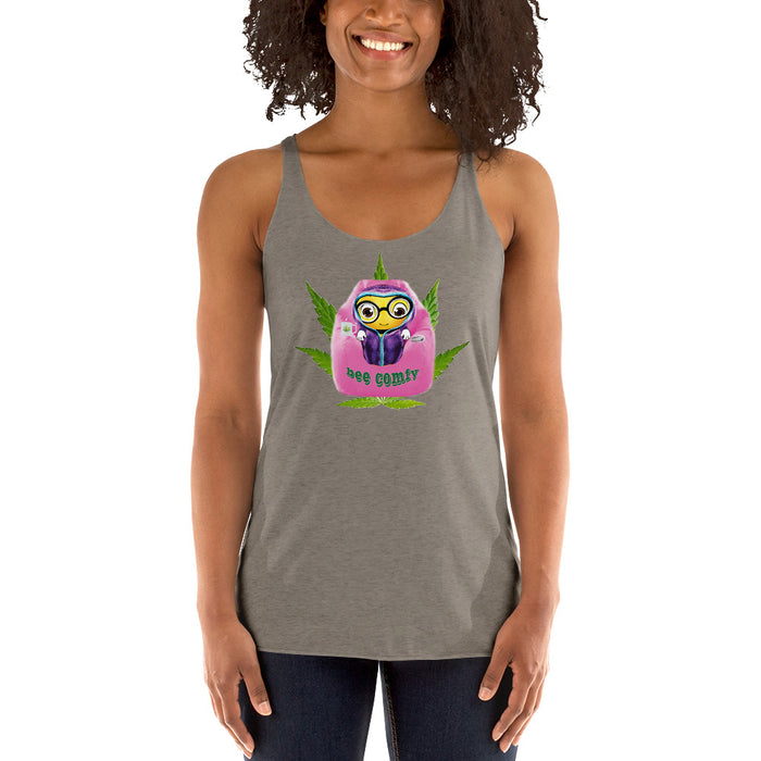 Cute BEE COMFY INDICA  Women's Racerback Tank