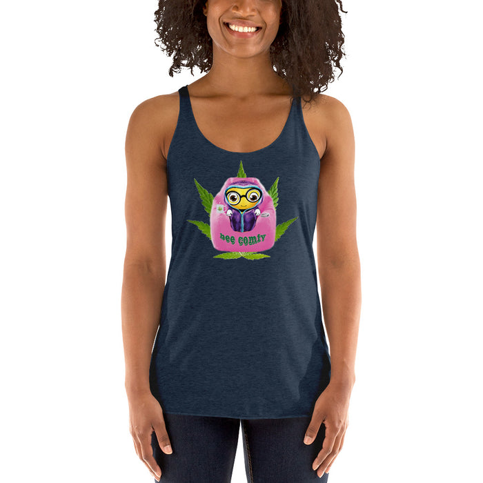 Cute BEE COMFY INDICA  Women's Racerback Tank