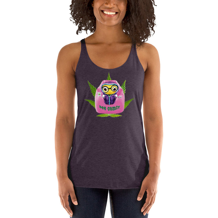 Cute BEE COMFY INDICA  Women's Racerback Tank