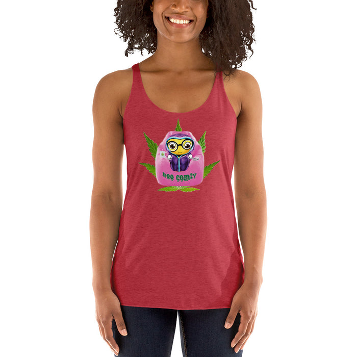 Cute BEE COMFY INDICA  Women's Racerback Tank