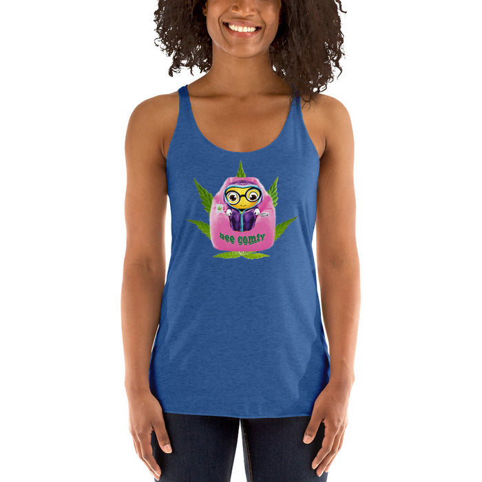 Cute BEE COMFY INDICA  Women's Racerback Tank