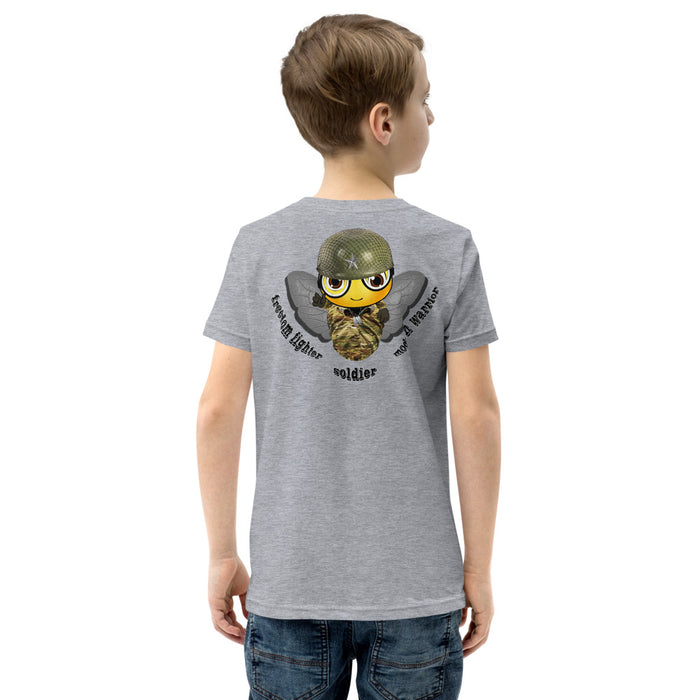 BOY BEE Collection Cute SOLDIER / MILITARY BEE Youth Short Sleeve T-Shirt