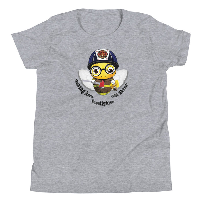 Cute FIREFIGHTER BEE Youth Short Sleeve T-Shirt