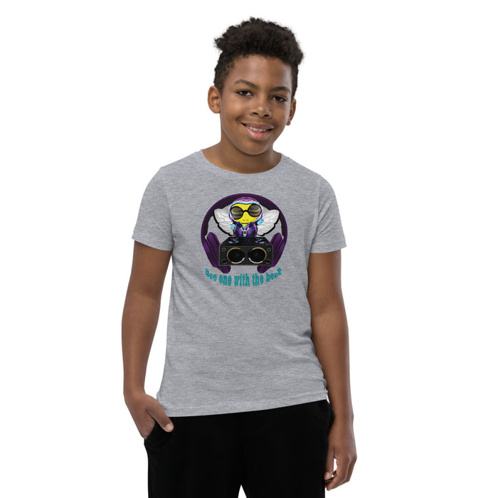 Cool & Cute PURPLE BEE 1 WITH THE BEAT Youth Short Sleeve T-Shirt