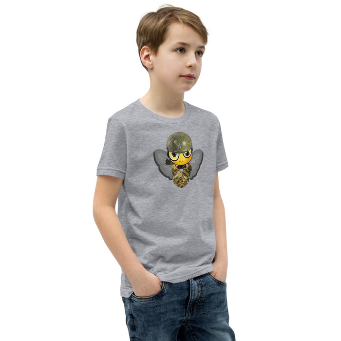 BOY BEE Collection Cute SOLDIER / MILITARY BEE Youth Short Sleeve T-Shirt