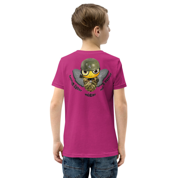 BOY BEE Collection Cute SOLDIER / MILITARY BEE Youth Short Sleeve T-Shirt