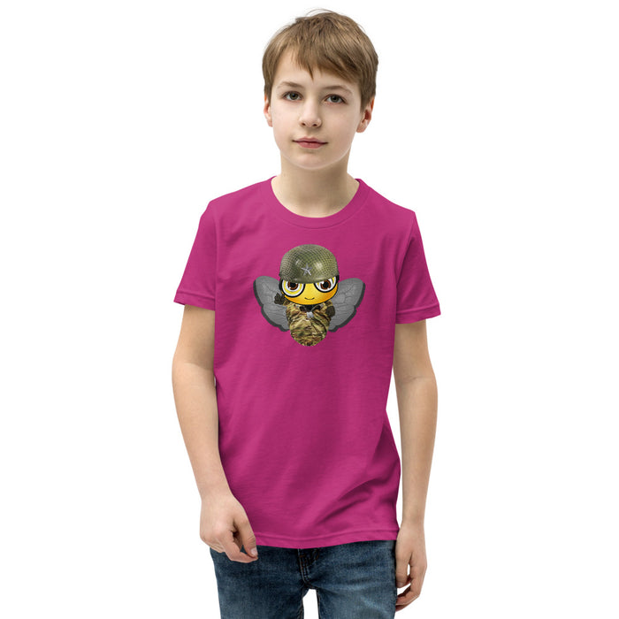 BOY BEE Collection Cute SOLDIER / MILITARY BEE Youth Short Sleeve T-Shirt