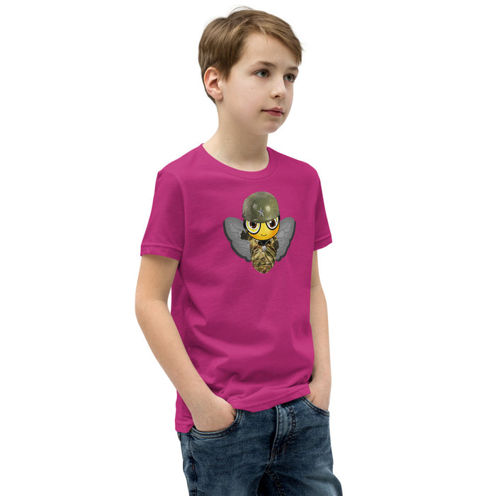 BOY BEE Collection Cute SOLDIER / MILITARY BEE Youth Short Sleeve T-Shirt