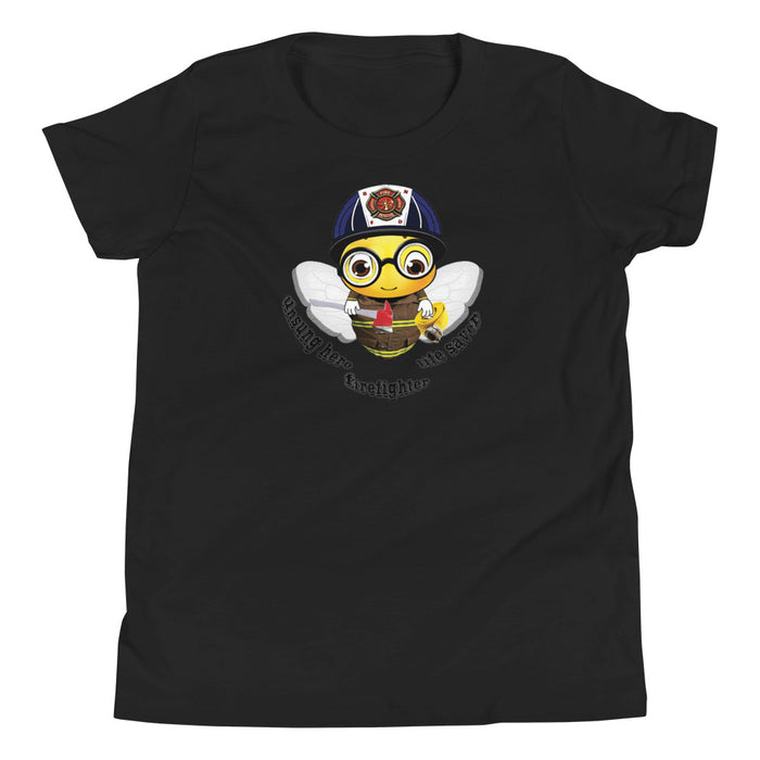 Cute FIREFIGHTER BEE Youth Short Sleeve T-Shirt