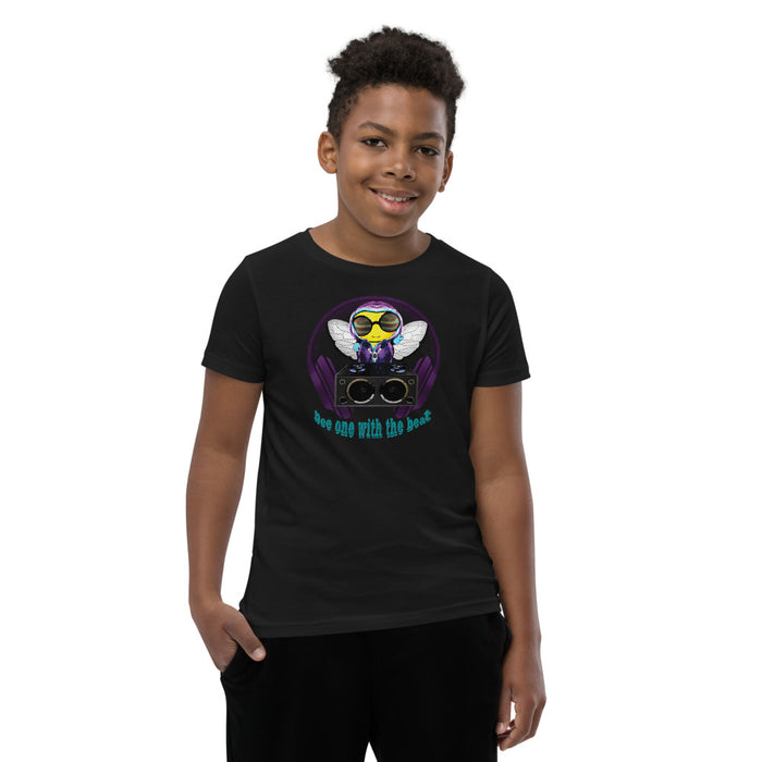 Cool & Cute PURPLE BEE 1 WITH THE BEAT Youth Short Sleeve T-Shirt