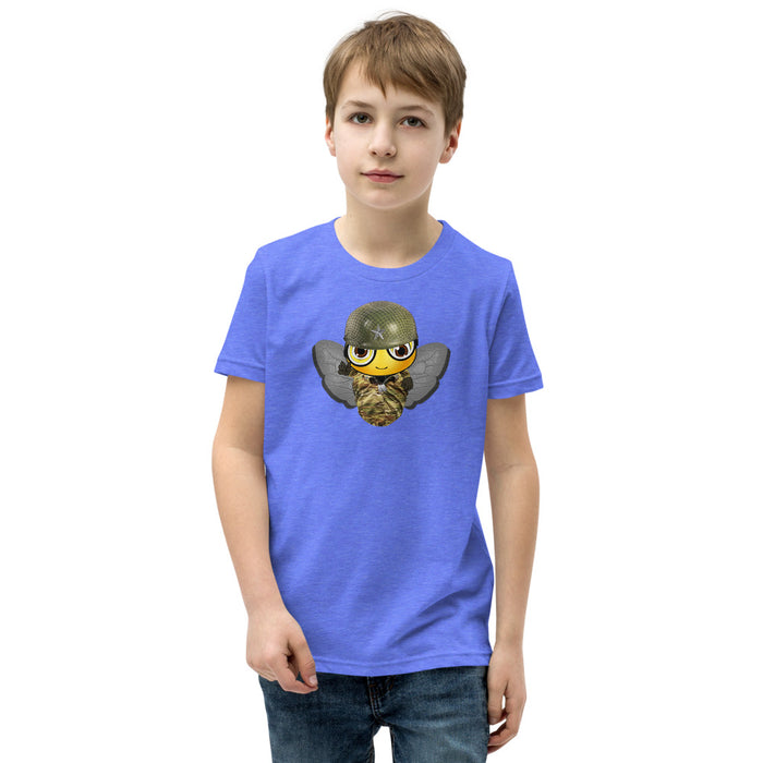 BOY BEE Collection Cute SOLDIER / MILITARY BEE Youth Short Sleeve T-Shirt